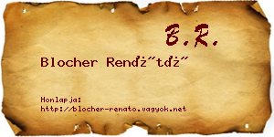 Blocher Renátó névjegykártya